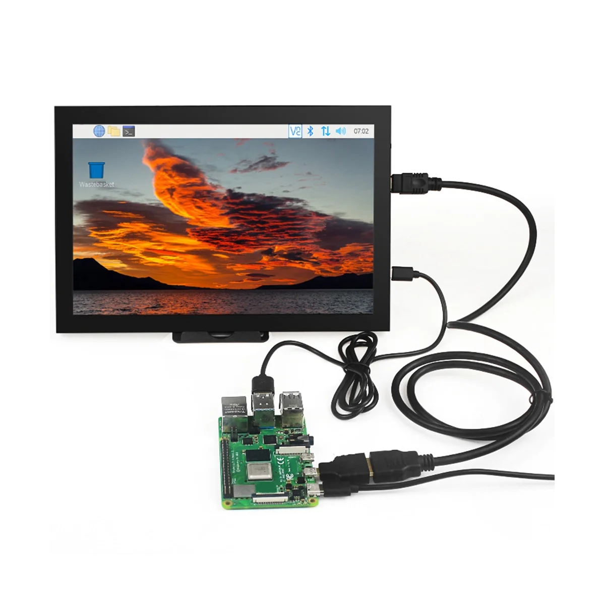 10,1-дюймовый Сенсорный ЖК-дисплей с Металлическим Корпусом для Raspberry Pi 3B +/4B Jetson Nano PC, штепсельная вилка США - 5