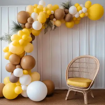 154 шт./компл. 5-дюймовый Желтый латекс, латексные воздушные шары для вечеринки, Латексные воздушные шары для вечеринки на День рождения, воздушные шары на День рождения