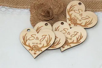 персонализированные деревянные бирки для подарков на свадьбу, день рождения в деревенском стиле 