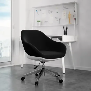 Офисное кресло с регулируемой высотой, Рабочее кресло с мягкой обивкой для домашнего офиса, Черная мебель, Бесплатная доставка