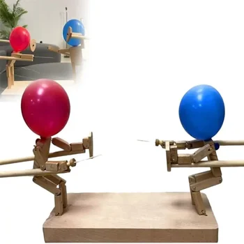 Битва бамбуковых человечков на воздушном шаре, битва деревянных ботов, динамичная игра на воздушном шаре для двух игроков с 20 воздушными шариками для взрослых