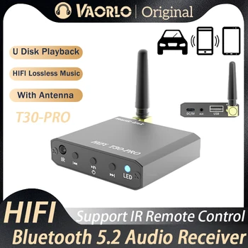 Аудиоприемник Bluetooth 5.2 U-диск 3,5 ММ Aux Беспроводной стереомузыкальный адаптер с ИК-пультом дистанционного управления для автомобильного усилителя динамиков