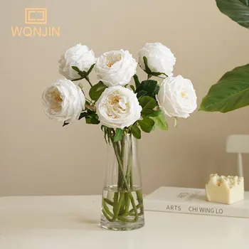 Одиночная Увлажняющая роза Austin Rose, Пион, Украшение для стола в гостиной, Свадебное украшение, Имитация цветочного пучка, Увлажняющая Роза