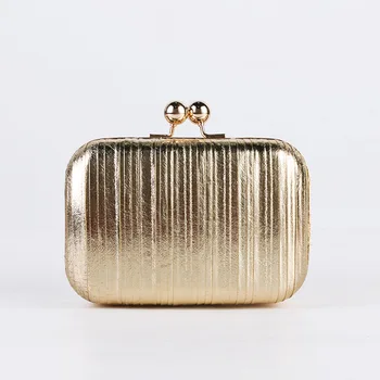 Вечерняя сумочка с золотыми плиссированными блестками, клатч металлического цвета, клатч для свадьбы/банкета, сумки, женская сумка через плечо, роскошный дизайнерский кошелек