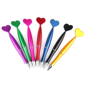 Пластиковая шариковая ручка Love Heart с металлическим ощущением, Студенческие Школьные Канцелярские принадлежности 0,5 мм, Канцелярская Шариковая ручка, Рекламный подарок