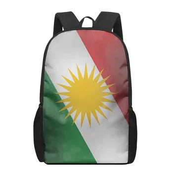 Рюкзак с 3D рисунком флага Курдистана для детей, девочек, мальчиков, повседневные сумки для книг, подростковый рюкзак для ноутбука, Женский, мужской рюкзак для путешествий