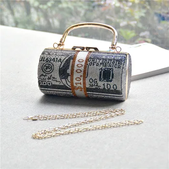 женская сумка на плечо с бриллиантами на 10000 долларов, маленькая цилиндрическая сумка на плечо с бриллиантами, модная долларовая сумка, сумка для ужина со стразами