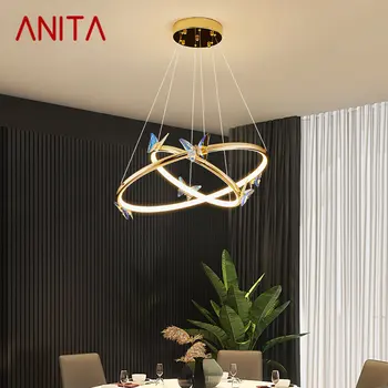 Подвесные светильники ANITA Nordic LED Creative Ring Butterfly для декора дома, гостиной, столовой, спальни