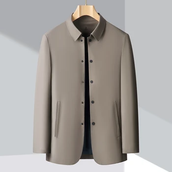 Роскошные мужские элегантные повседневные куртки высшего качества 2023, Новые поступления, весенне-осенняя модная повседневная верхняя одежда и пальто с отложным воротником