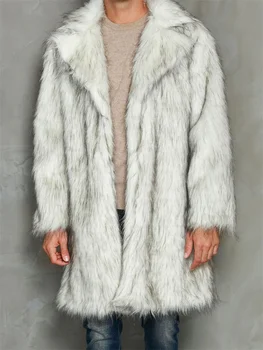 CHRONSTYLE Мужская мода Зимнее Теплое толстое пальто, куртка, верхняя одежда из искусственного меха, кардиган, пальто, легкая куртка, Длинный тренч 2023