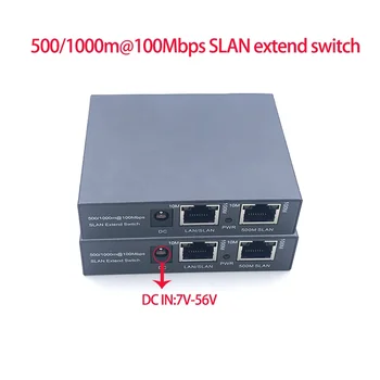 2 порта с расстоянием 500/1000 м при 10/100 Мбит/с SLAN extend POE switch 802.3AT/AF poe 48 В постоянного тока 7 В-56 В