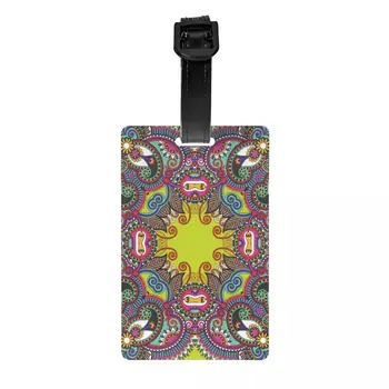 Изготовленная на заказ Цветочная багажная бирка с изображением мандалы Deanfun с именной карточкой, защитная идентификационная этикетка для дорожной сумки-чемодана