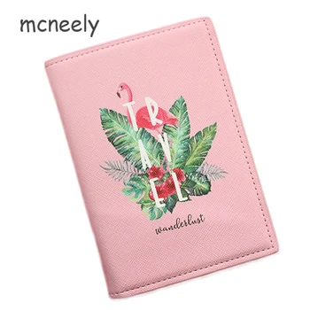 Высококачественная обложка для паспорта с розовым фламинго для девочек, Дорожная женская обложка для паспорта, кожаные держатели для удостоверений личности, упаковка для паспорта