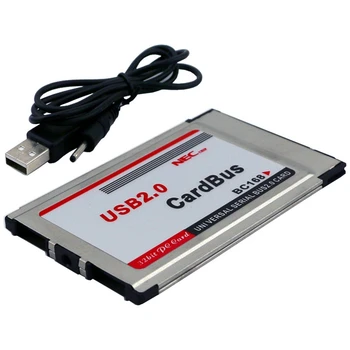 PCMCIA-USB 2.0 CardBus Двойной 2-портовый адаптер для карт 480M для портативного компьютера