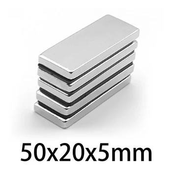 2-50 шт. 50x20x5 N35 мощные квадратные магниты 50 мм x 20 мм сильный постоянный магнитный материал ndfeb 50*20*5 неодимовый магнит 50x20x5 мм