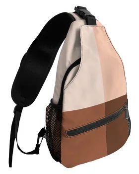 Простые геометрические градиентные коричневые нагрудные сумки для женщин, мужчин, водонепроницаемые сумки-мессенджеры, дорожная спортивная сумка через плечо на одно плечо