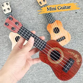 Мини-гитара, 4 струны, Классическая Гавайская гитара, Игрушка для дошкольного образования, Музыкальные инструменты, Подарки на День рождения для детей