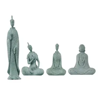 Аквариум для рыб, медитирующий Будда, статуя из смолы, скульптура Тонкой работы для террариума, морских аквариумов, домашнего декора, мини-размер
