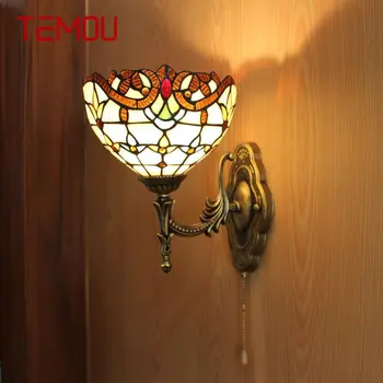 Современный настенный светильник Tiffany, светодиодный Внутри, Креативный Стеклянный светильник-бра для дома, гостиной, спальни, Коридора