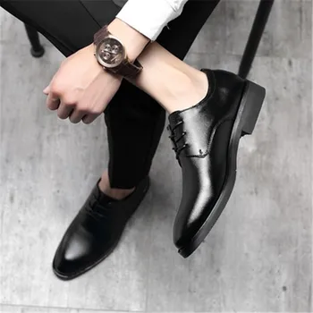 Повседневная новая кожаная обувь для мужчин, британская деловая корейская версия, модные маленькие кожаные туфли