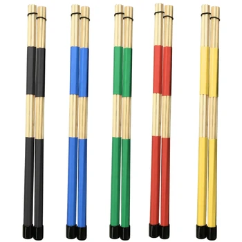 1 Пара бамбуковых барабанных палочек, кисти, набор палочек с несколькими стержнями, аксессуары для ударных инструментов