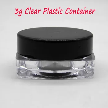 3 г прозрачного пластикового пустого контейнера для образца косметического бальзама для губ, крышка для банки