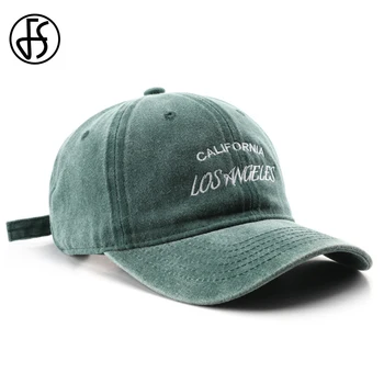Бейсболки с вышивкой буквами FS, зеленая промытая кепка для бега, Уличная шляпа Дальнобойщика для мужчин и женщин Gorras Para Mujer