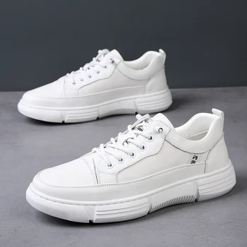 весенне-осенние мужские повседневные кроссовки модный тренд белые теннисные туфли Кроссовки на плоской подошве Модная мужская обувь Мужская обувь для вождения мужчины