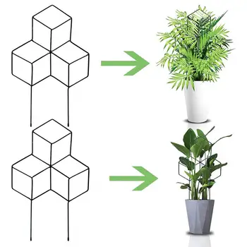 Металлическая Плантаторная решетка кубической формы Прочная металлическая решетка для комнатных вьющихся растений Простая установка Прочный сад для плюща