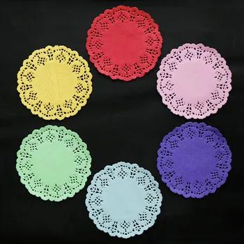 200шт 5,5-Дюймовая Цветная Бумажная подушка с круглым цветочным Дном Подставка для торта Маслопоглощающая бумага для закусок Бумага для выпечки на кухне Барбекю