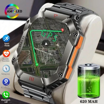 2023 Военные Уличные Смарт-часы 2,0 дюйма с Большой Батареей 620 мАч, Часы с GPS-Треком Движения, Компас, Bluetooth-вызов, Умные Часы Для Мужчин