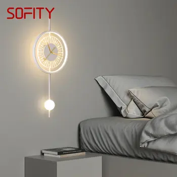 AFRA Creative Настенный светильник с настоящими часами, 3 цвета, светильник для лестницы в гостиной, Прикроватная лампа для роскошной комнаты, спальни
