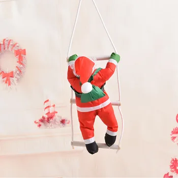 Рождественское украшение дома Рождественский подарок 2024 Санта-Клаус Взбирается по веревочной лестнице Рождественские Елки Подвесной Орнамент