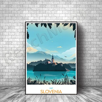 Принты для путешествий в Словении-плакаты Словении, искусство домашнего декора