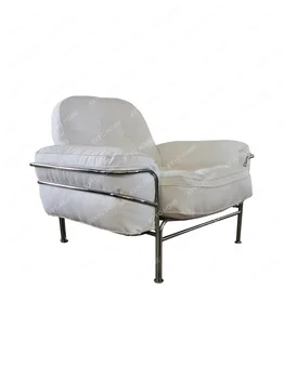 Одноместный диван Легкое Роскошное Кожаное кресло-шест для гостиной, балкона, отдыха, Американское кресло с откидной спинкой, Скандинавский диван