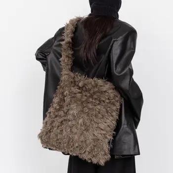 Женская сумка на винтажной молнии, МЯГКАЯ модная осенне-зимняя сумка через плечо большой емкости, сумки через плечо для девочек