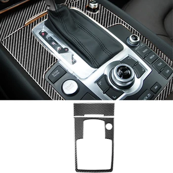 для Audi Q7 2008-2015 Переключение передач, прикуриватель, декоративная панель, накладка, наклейка, аксессуары для интерьера автомобиля, углеродное волокно
