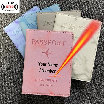 RFID Настраивает имена, Обложка для паспорта, Дорожный кошелек, Функциональный документ, Бизнес, Персонализированный держатель для паспорта, чехол для документов, держатель для документов