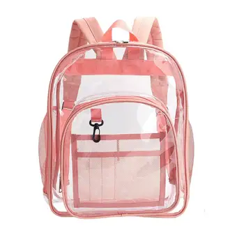 Прозрачный рюкзак С регулируемым плечевым ремнем, водонепроницаемый, сверхпрочный, прозрачный рюкзак из ПВХ, женская, мужская школьная сумка