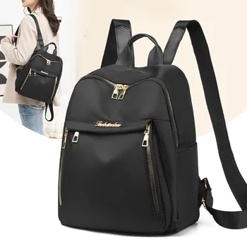 Повседневный Оксфордский женский рюкзак, черные водонепроницаемые нейлоновые школьные сумки для девочек-подростков, модный рюкзак для путешествий, сумка Mochila