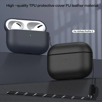 Для AirPods Pro2 2022 чехол для наушников Bluetooth из ТПУ и мягкого полиуретана для Apple 1/2/3 поколения, чехол для наушников AirPods 3 с ремешком