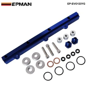 Алюминиевая заготовка для верхней подачи форсунок топливной рампы Turbo Kit синего цвета высокого качества для Mitsubishi EVO123 EP-Evo123YG