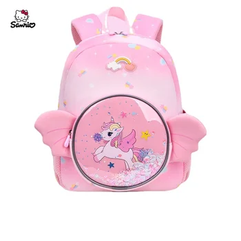 Рюкзак Sanrio, школьная сумка из неопрена с единорогом, милая школьная сумка для детского сада, мини-сумка для девочек, школьный рюкзак Hello Kitty kawaii