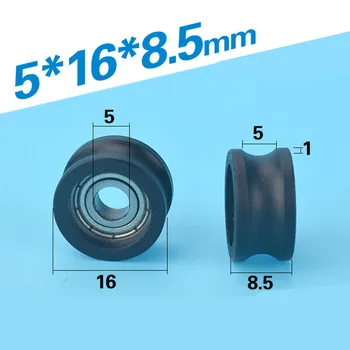 Бесплатная доставка 10шт роликовое колесо PA66 5*16*8.5 пластиковый подшипник дверное оконное колесо ролик