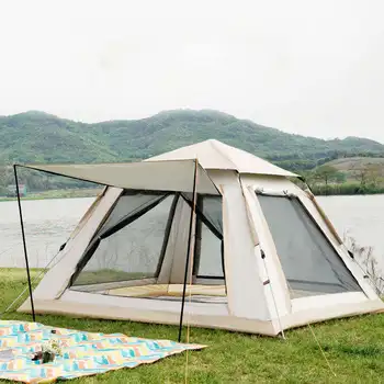 Палатка Kongbo с автоматическим открыванием на 3-4 человека, легкая, очень большая, уличная водонепроницаемая палатка для кемпинга от комаров