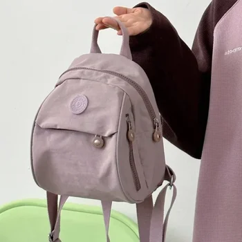 2024, хит продаж, Высококачественный холщовый рюкзак, Модная универсальная женская сумка через плечо, однотонная сумка большой емкости