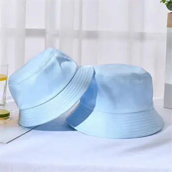 Весна 2023, сплошной цвет, синий, черный, Складная панама, Пляжная шляпа от солнца, уличный головной убор, Белая кепка для рыбака, женская шляпа