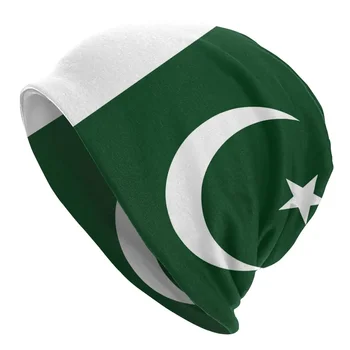 Флаг Пакистана Skullies Beanies Hat Крутые уличные мужские женские шапки двойного назначения, вязаные шапки-капоты