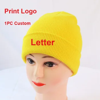 Зимняя вязаная шапка с логотипом на заказ, вязаные шапочки с логотипом 