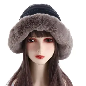 Ветрозащитная толстая большая теплая Японская зимняя женская шляпа, плюшевая панама, шерстяные шапочки в корейском стиле